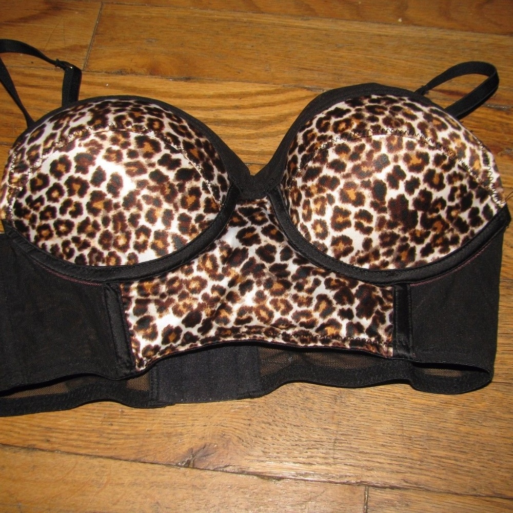 Flirtitude 34A cheetah and black Pushup Bra